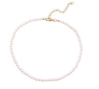 Collana di perle di imitazione retrò con collana ad anello, elegante anello fatto a mano, unisex, per uomini e donne, supporto per ciondoli (B, taglia unica), resina, Senza Gemstone