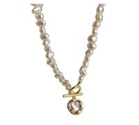 Collana di perle lunghe 5-6 mm di perle d'acqua dolce barocche for donne Ciondolo con conchiglia irregolare di perle d'acqua dolce AAA(45cm)