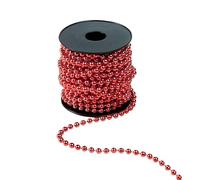 Collana di perle per albero di Natale, 10 m, colore rosso, ghirlanda di perle natalizie, albero di Natale, filo di perle, per decorazioni natalizie, fai da te, decorazione di nozze