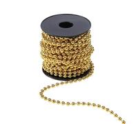 Collana di perle per albero di Natale, 10 m, in oro, per albero di Natale, per decorazioni natalizie, fai da te, decorazione di nozze