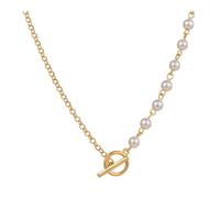 Collana di perle per le donne di tendenza fibbia OT ciondolo amore catena Internet rossa accessori vento freddo catena maglione titolare gioielli corniola collane organizzatore gioielli, Lega di zinco