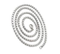 Collana di perle quadrate da uomo moderno Hip Hop Gioielli Collana a catena in acciaio inossidabile Design alla moda da indossare tutti i giorni Unisex Regalo leggero Catena Hip Hop in acciaio