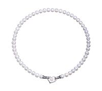 Collana di perle Regali san valentino naturali di acqua dolce da 7-8mm con ciondolo a forma di cuore circa 45cm VIKI LYNN