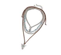 Collana di perle turchesi ispirate lunghezza regolabile catena della clavicola elegante gioiello per gli amanti della moda Collane a strati alla moda, Taglia unica, come descritto, come descritto