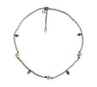 Collana di perline alla moda ispirata alla coreana margherite e ciliegie fascino catena del collo lunghezza regolabile catena clavicola gioielli collana di perline, Misura unica, come descritto, come