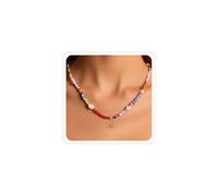 Collana di perline colorate estive Collane colorate con iniziale per donne figlia regali di compleanno carino collane di perle collana di perline collana alla moda lettera regali di laurea di Natale