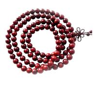 Collana di perline di preghiera, 108 perle di mala buddista in legno da 8 mm - Bracciale elastico da meditazione per yoga, pratica di consapevolezza e doni spirituali