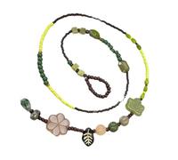 Collana di perline etniche artigianali semplice con texture adatta per chi ama le perline retrò e la natura