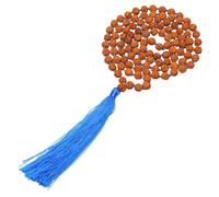 Collana di Perline Mala In Legno Da 6 Mm Per Uomo e Donna,Con Ciondoli Multicolori e Nappa,Rosario,Collana di Perline Bodhi,Gioielli di Preghiera Fatti A Mano,Regali Per Donna e Uomo,Colore Blu Lago