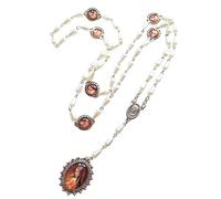 Collana di perline ovali di cristallo rosario collana cattolica ciondolo sacro collana cattolica catena per donne ragazza gioielli collana a catena di perline per uomo donna