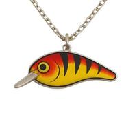 Collana di pesce - ciondolo ad esca da pesca, collana da spiaggia | Gioielli fatti a mano e colorati di esca leggeri per padre, fidanzato, donne, uomini, ragazzi, realizzati con una catena di metallo
