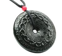 Collana di pietra di giada, collana di amuleto Feng Shui, collana di giada Hetian, ciondolo con fibbia 'armonia, collana di ciondoli della fortuna, collana di talismani di pietre preziose naturali, co