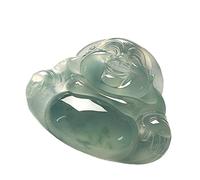 Collana di pietra di giada, collana Feng Shui con ciondolo Buddha che ride, collana di pietra naturale di giada for donne e uomini, 35 * 35 mm, amuleto for ricchezza, prosperità, buona fortuna, ciondo