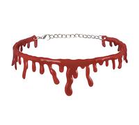 Collana di sangue che si sgorga di Halloween, girocollo di sangue, collana girocollo vampiro di Halloween, accessorio per costume da vampiro, festa di Halloween, per donne e ragazze