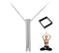 Collana di Sollievo da Ansia, Portatile in Acciaio Inossidabile Collana, Esercizi di Respirazione Profonda Collana, Per Uomo Donna Meditazione Rilassamento Antistres