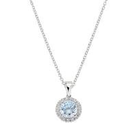 COLLANA ZIRCONE TONDO ACQUAMARINA DONNA AMEN