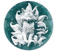Collana Dio Volpe di Giada a Nove Code Volpe Fata Collana Feng Shui Ricchezza con Cordone Amuleto d'Amore Cristallo 9A Bluewater Fei Cui Giadeit Chakra Incisione Ombra Meditazione Prosperità/1936