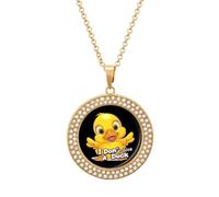 Collana divertente con scritta "I Don't Give A Duck", da donna, regolabile, per mamma, moglie, fidanzata, idea regalo, Misura unica, Metallo