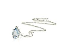 Collana Donna Acquamarina in Oro Bianco e Diamanti Gioielleria Scardi Firenze