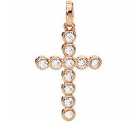 Collana Donna Amen CROCE PICCOLA ARGENTO IP ORO ROSA E ZIRCONI
