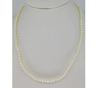 COLLANA DONNA ARGENTO PERLE VERE BIANCHE COLTIVATE LUNGA 42CM VINTAGE CERIMONIA