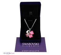 Collana donna argento Swarovski Elements originale G4Love cristalli quadrifoglio