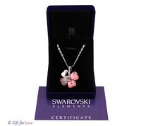 Collana donna argento Swarovski Elements originale G4Love cristalli quadrifoglio