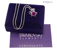Collana donna argento Swarovski Elements originale G4Love cristallo stella viola