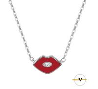 COLLANA DONNA BOCCA TIPO LOLITA ARGENTO 925 LUNGHEZZA 45 +5 CM