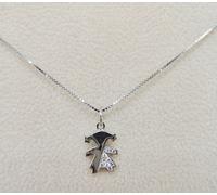 COLLANA DONNA CIONDOLO PENDENTE ORO BIANCO 18KT DIAMANTI REGALO NASCITA MAMMA
