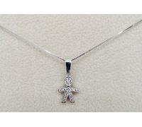 COLLANA DONNA CIONDOLO PENDENTE ORO BIANCO 18KT DIAMANTI REGALO NASCITA MAMMA