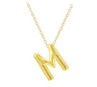 Collana Donna Collana iniziale da donna con lettere placcate in oro carine, nome, palloncino gonfiabile, design per giovani gioielli (B, 2x1.5cm)