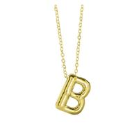 Collana Donna Collana iniziale da donna con lettere placcate in oro carine, nome, palloncino gonfiabile, design per giovani gioielli (A, 2x1.5cm)