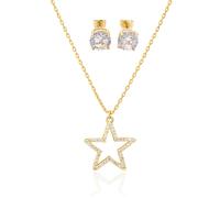 Collana Donna con Stellina e Orecchini a Lobo Punto Luce Collanina Oro