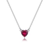 Collana Donna Cuore Zircone Rosso Acciaio Regalo Sagapo SDZ58 S'agapo