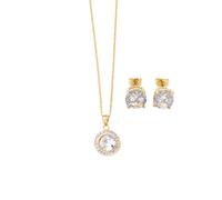 Collana Donna e Orecchini Punto Luce in Set Oro Argento con Zirconi