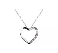 COLLANA DONNA EGO ARGENTO 925,PENDENTE CUORE CON CRISTALLI,GIROCOLLO,IDEA REGALO