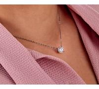 COLLANA DONNA EGO ARGENTO 925,PENDENTE ZIRCONE,PUNTO LUCE,GIROCOLLO, IDEA REGALO