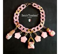 collana donna gioiello collier girocollo pop design bambola barbie catena fiori