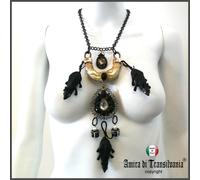 Collana Donna Gioiello Collier Strass Girocollo Pendente Bigiotteria Gotica Punk
