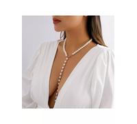 Collana donna girocollo scollatura lunga seno perle oro elegante 72322
