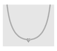 COLLANA DONNA IN ACCIAIO CON CRISTALLI BIANCHI E CUORE CRISTALLO