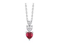 Collana donna in acciaio Con Cuori e Zirconi Bianchi e Rossi CK2236