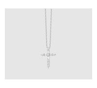 COLLANA DONNA IN ACCIAIO CROCE ZIRCONI BIANCHI