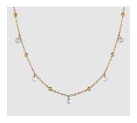 COLLANA DONNA IN ACCIAIO IP GOLD CON ZIRCONI BIANCHI