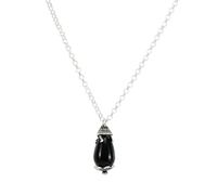 Collana donna in argento con pendente Su coccu onice nero portafortuna sardo