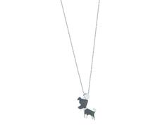 Collana Donna JACK & CO. JCN0570 Argento 925% Cuore Charms Cane Pietre Nere