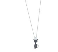 Collana Donna JACK & CO. JCN0572 Argento 925% Charms Gatto Pietre Nere