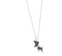 Collana Donna JACK & CO. JCN0574 Argento 925% Charms Cane Pietre Nere