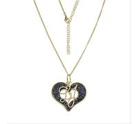 Collana Donna LIU JO Luxury LJ713 in Ottone Doarto con Cuore Logato e Cristalli